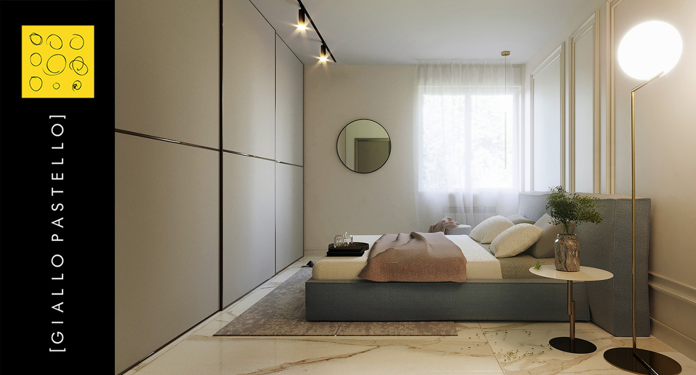 Progettare per il comfort - Arredamento camera da letto- Giallo Pastello - Interior Design Brescia Bergamo Milano