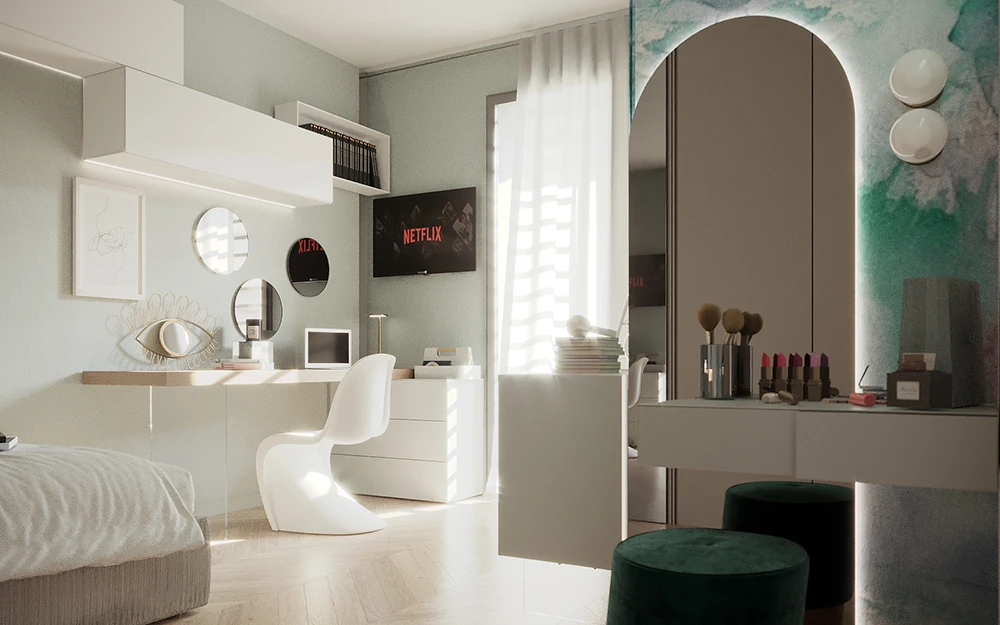 Scrivania adattabile alle diverse fasi di crescita - Arredamento cameretta - Giallo Pastello Interior Design
