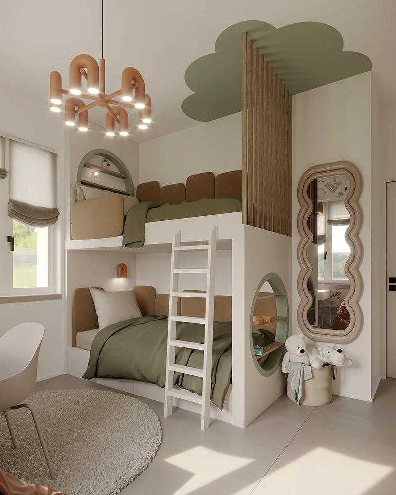 Cameretta progettata su misura con letto contenitore - Arredamento cameretta - Giallo Pastello Interior Design