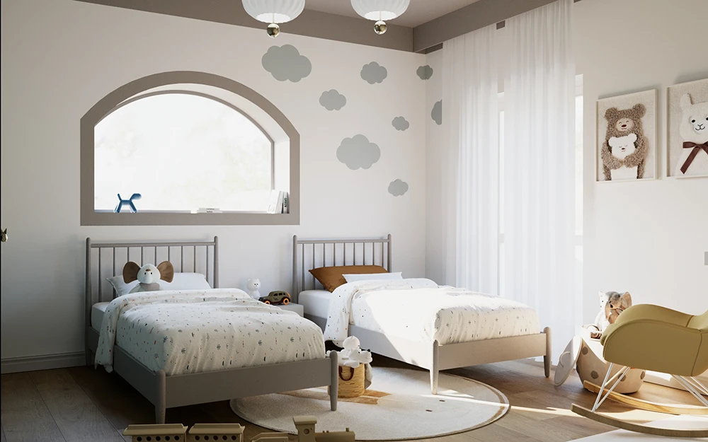 Cameretta su misura con identità precisa dello spazio - Arredamento cameretta - Giallo Pastello Interior Design