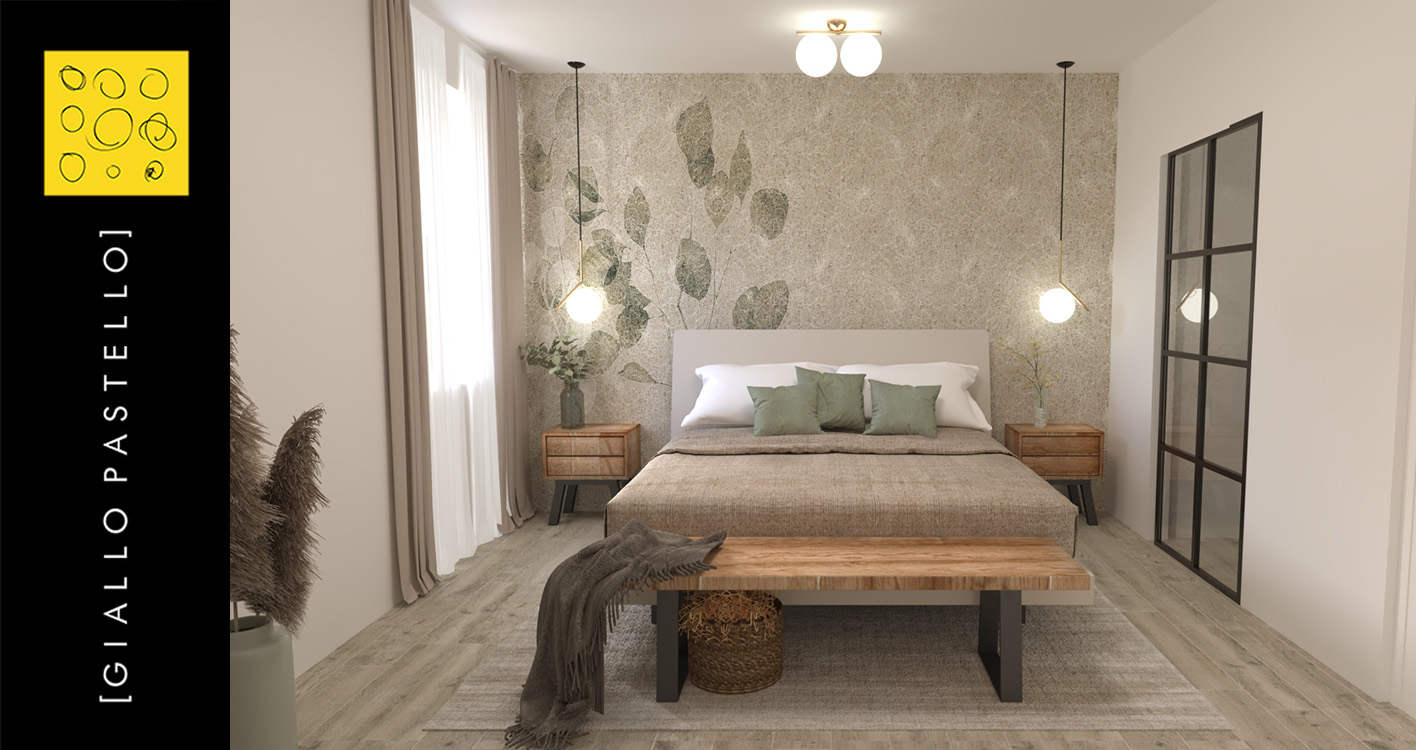 La scelta dei colori - Arredamento camera da letto- Giallo Pastello - Interior Design Brescia Bergamo Milano