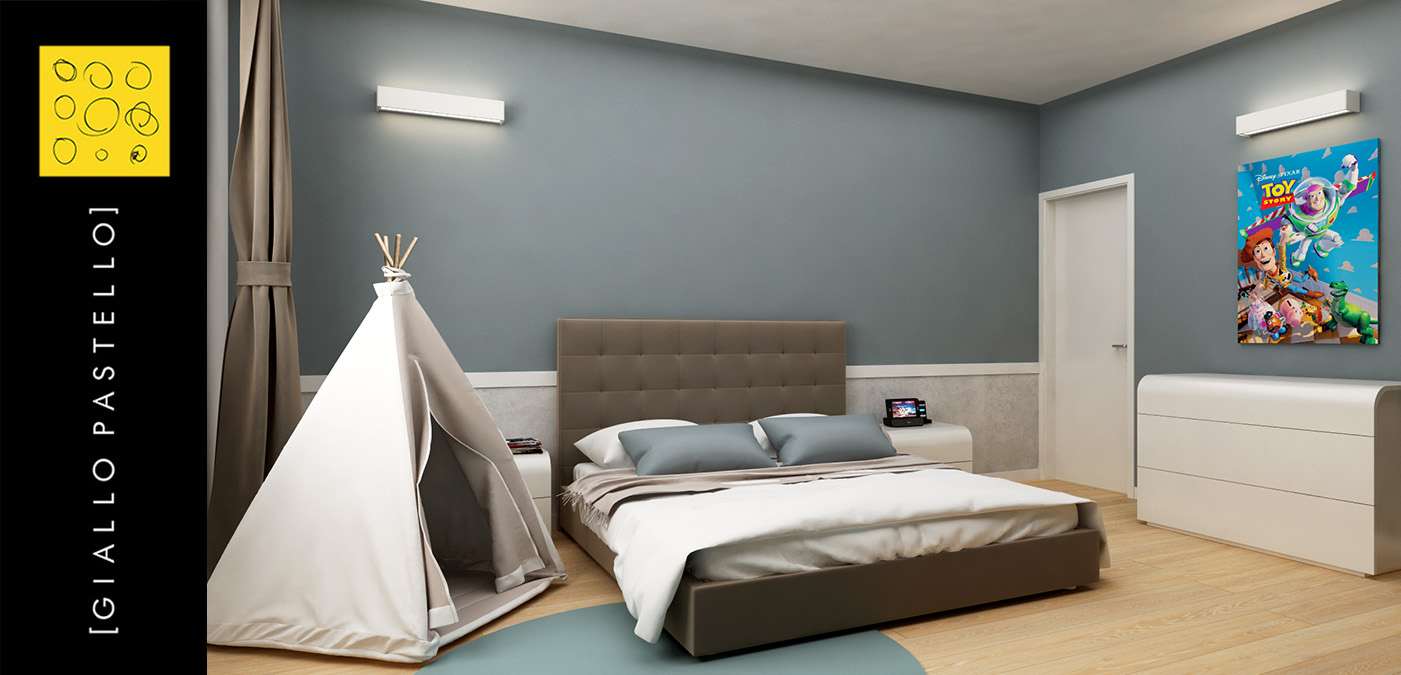 Arredamento camera da letto piccola - Arredamento camera da letto- Giallo Pastello - Interior Design Brescia Bergamo Milano