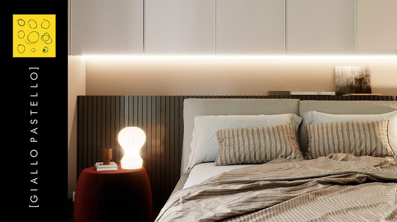 Arredamento camera da letto verde - Giallo Pastello - Interior Design Brescia Bergamo Milano