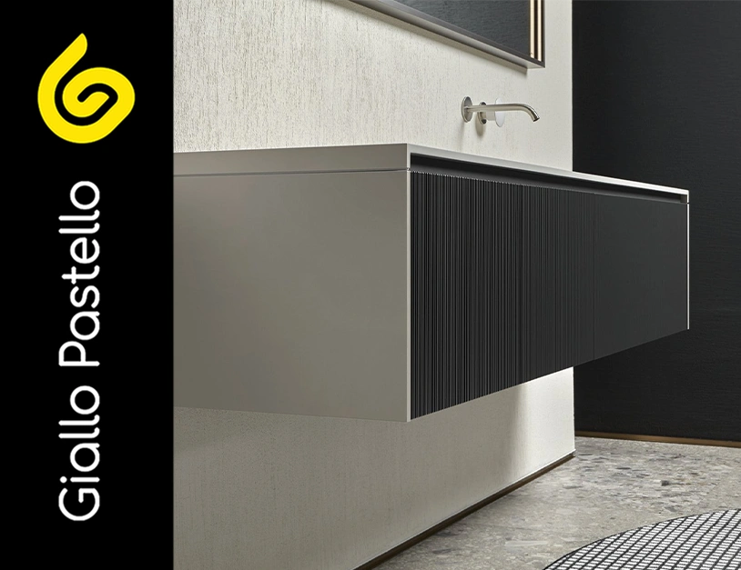 Arredare il bagno: lavabo a colonna - Giallo Pastello