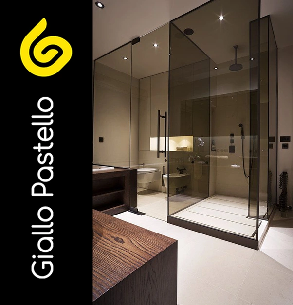 Arredare il bagno: box doccia in vetro - Giallo Pastello