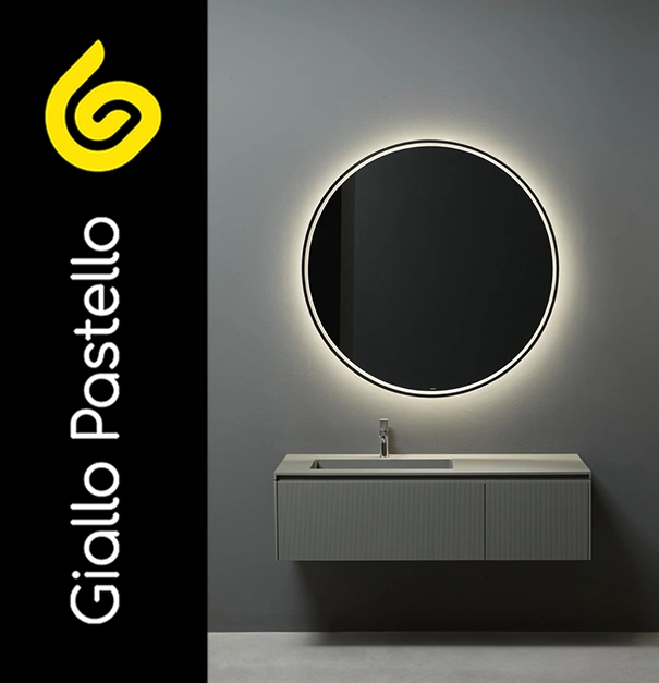 Arredare il bagno: specchio - Giallo Pastello