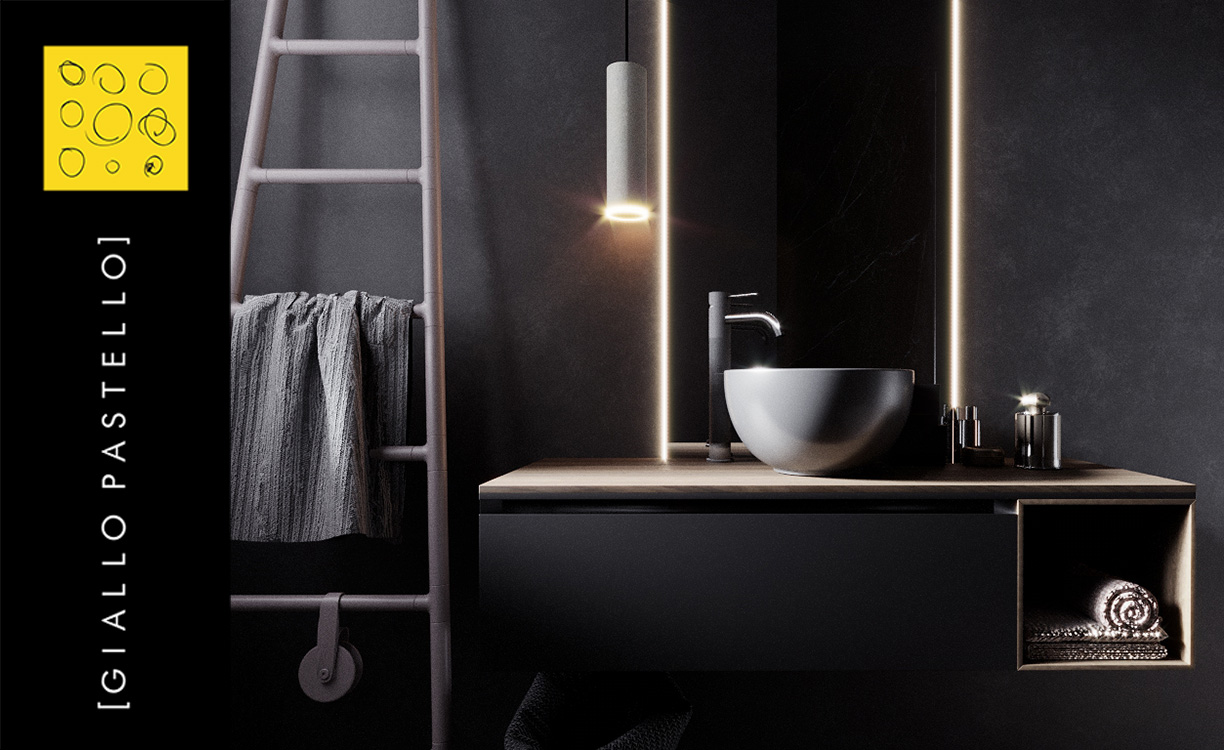 Colori scuri - Arredo bagno: i consigli dell’Interior Design - Giallo Pastello Interior Design Brescia