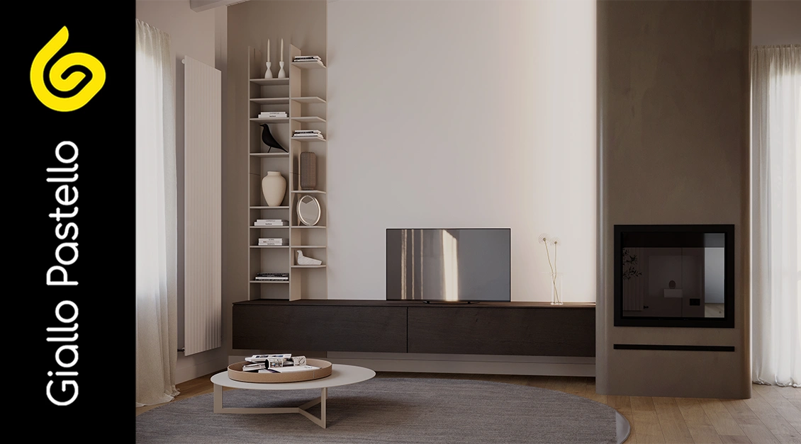 Arredo per salotto: mobile tv - Giallo Pastello