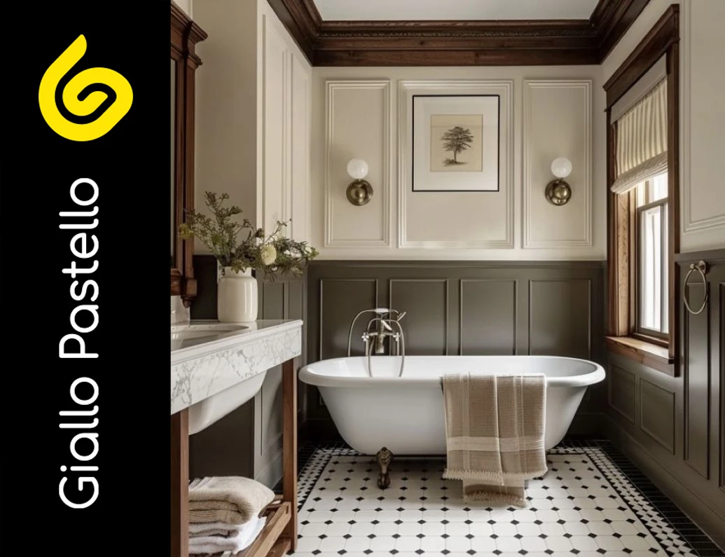 Bagno: eleganza funzionale - arredo in stile inglese - Giallo Pastello Interior Design