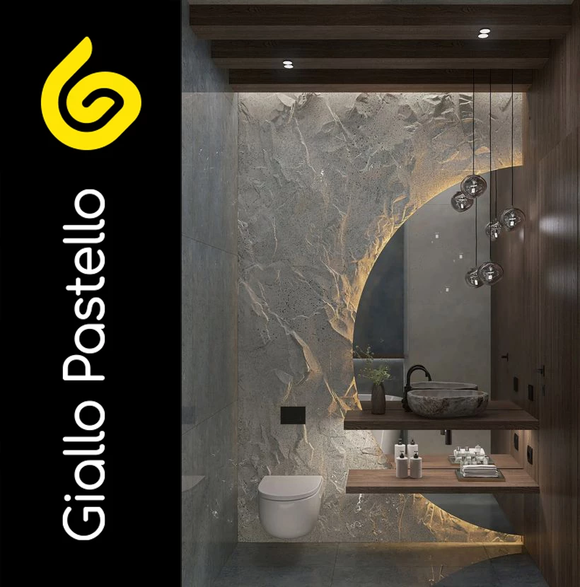 8. Scegli mobili sospesi - Bagno Moderno - Giallo Pastello Interior Design Brescia