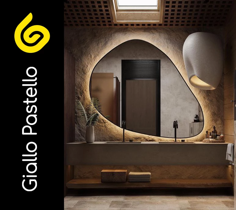 Dai il via libera a parquet e marmo nel bagno moderno - Giallo Pastello Interior Design Brescia