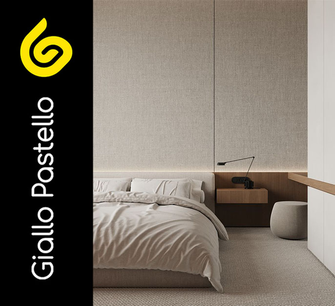 Camera da letto minimal - Giallo Pastello