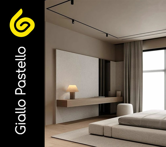 Camera da letto minimal - Giallo Pastello