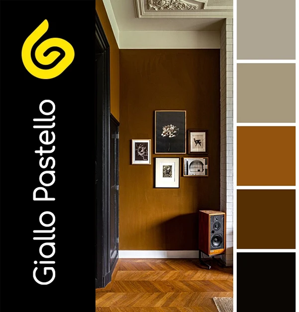 Colori pareti per soggiorno: colori scuri - Giallo Pastello Interior Design