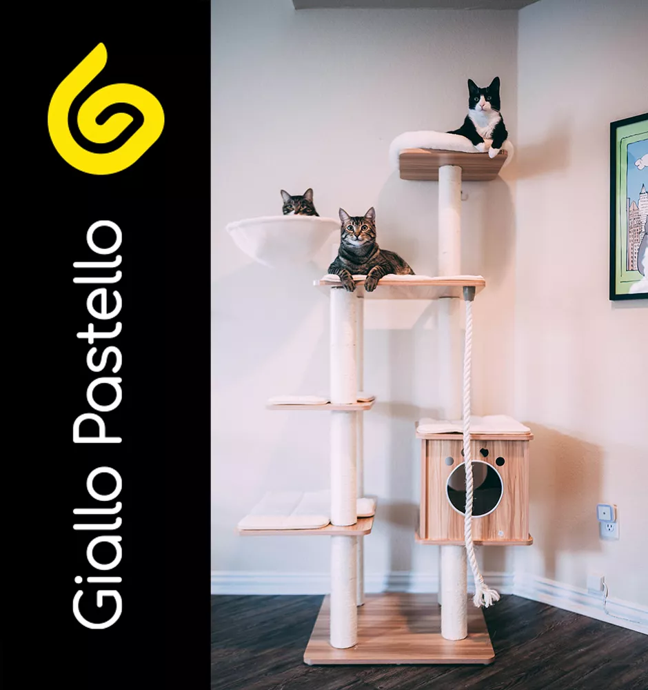 Condominio per gatti - Pet Design - Giallo Pastello