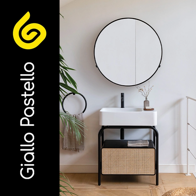 Arredare il bagno: specchio - Giallo Pastello