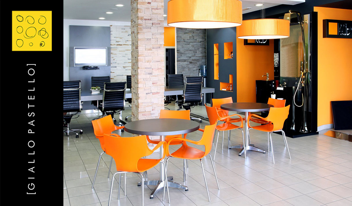 Ufficio moderno arancione - Arredo Ufficio - Giallo Pastello Interior Design Brescia