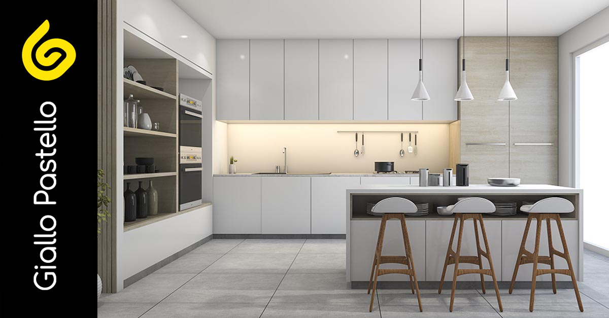 Giallo Pastello Interior Design Brescia - Ristrutturare la cucina - Cucina moderna chiara