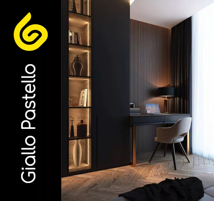 Angolo studio design moderno - Giallo Pastello Interior Design Brescia