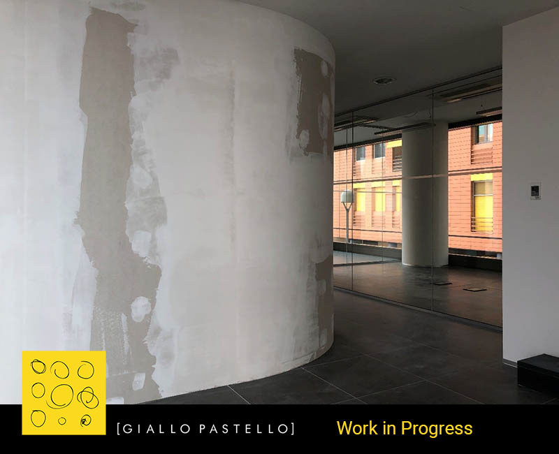 Rasatura pareti in cartongesso - Interior design progetto uffici