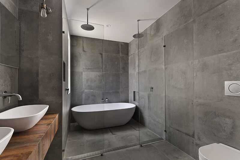Ristrutturare il bagno - Giallo Pastello Interior design - Piastrelle grandi e ceramica effetto legno