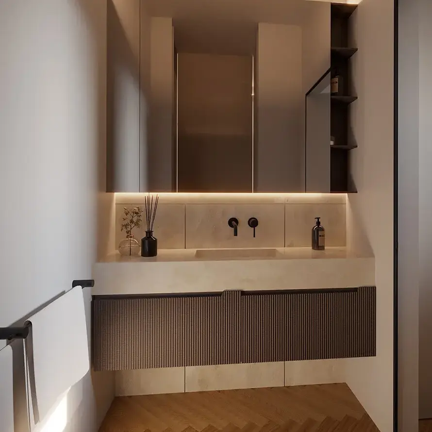 Ristrutturazione bagno Brescia: bagno singolo con lavandino - Giallo Pastello Interior Design Brescia Ristrutturazione bagno Brescia: bagno singolo con lavandino - Giallo Pastello Interior Design Brescia