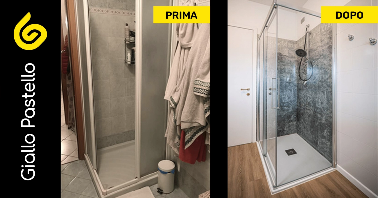 Ristrutturazione Bagno - Ristrutturazione Casa Brescia - Giallo Pastello