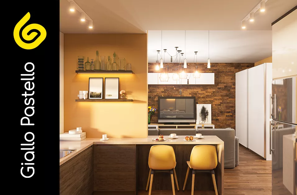 Giallo Pastello Interior Design Brescia - Ristrutturare la cucina - Cucina in legno e mattoni