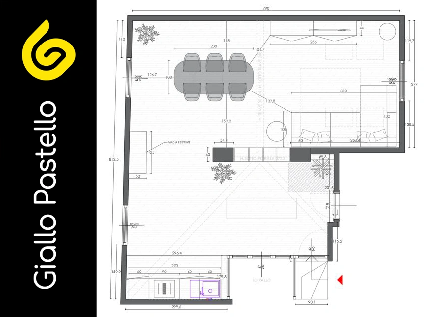Ristrutturazione mansarda su misura: planimetria - Giallo Pastello Interior Design