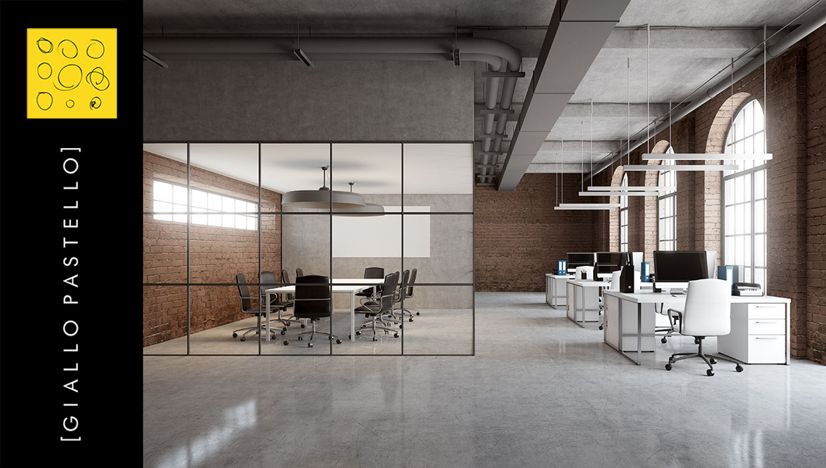 Sala riunioni ufficio moderno - Arredo Ufficio - Giallo Pastello Interior Design Brescia