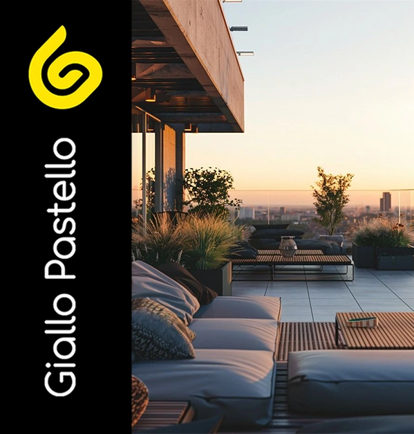 Stile arredo outdoor: stile industrial/urban- Giallo Pastello
