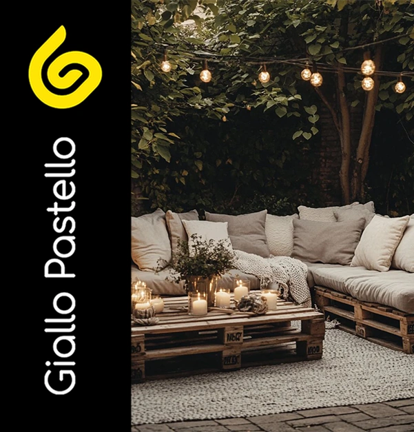 Stile arredo outdoor: stile boho - Giallo Pastello