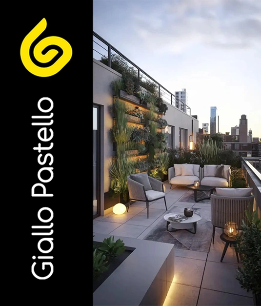 Stile arredo outdoor: stile industrial/urban- Giallo Pastello