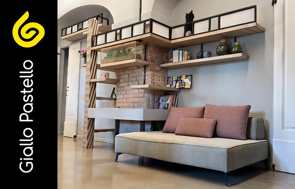 Percorso per gatti: progetto di design - Giallo Pastello