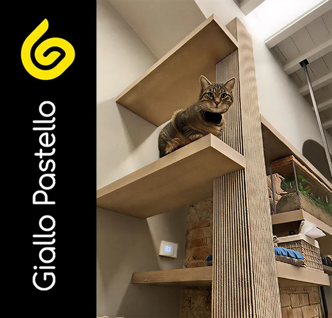 Percorso per gatti: pet design - Giallo Pastello