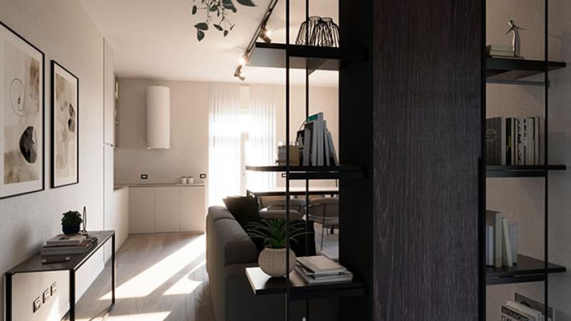 Cortina d’Ampezzo: un appartamento di design nel cuore del centro: Zona Living - Giallo Pastello Interior Design