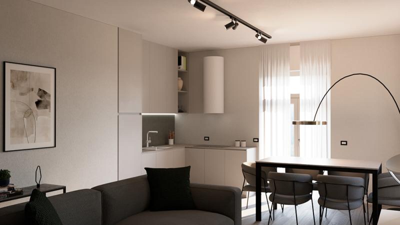 Cortina d’Ampezzo: un appartamento di design nel cuore del centro: Zona Living - Giallo Pastello Interior Design