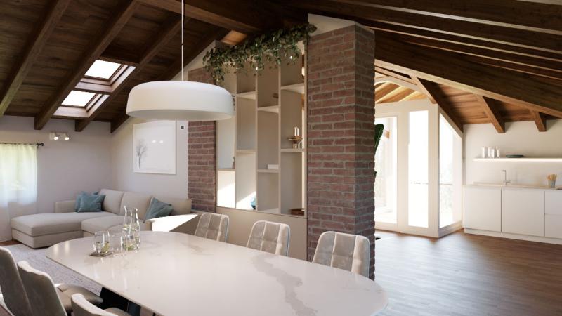 Ristrutturazione Mansarda su Misura: divano e quadro - Giallo Pastello Interior Design Brescia