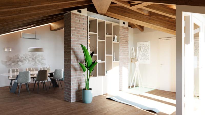 Ristrutturazione Mansarda su Misura: divano e quadro - Giallo Pastello Interior Design Brescia