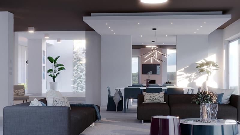 Rinnovo zona living con divani sul lago di garda - Giallo Pastello Interior Design Brescia Milano
