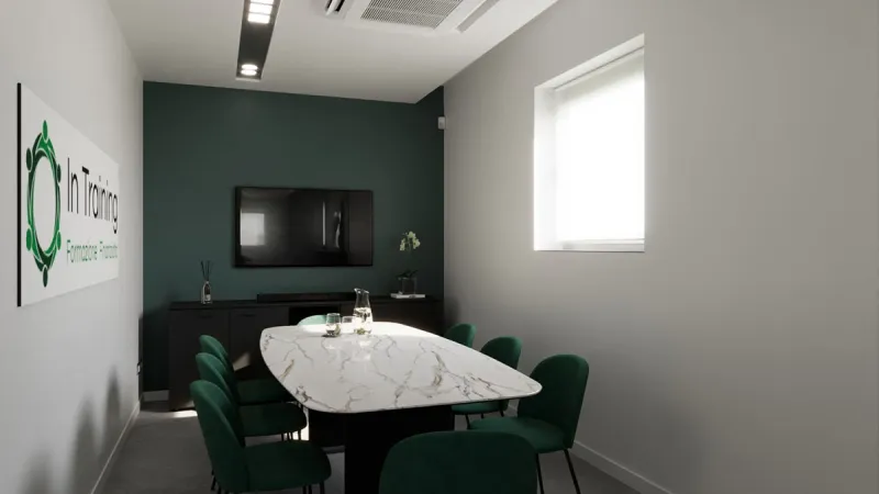 Restyling ufficio contemporaneo: sala riunioni - Giallo Pastello