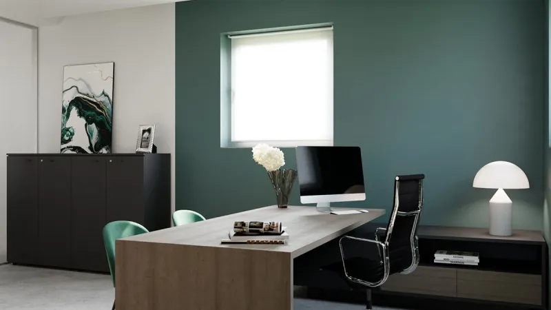 Restyling ufficio contemporaneo: ufficio direzionale - Giallo Pastello