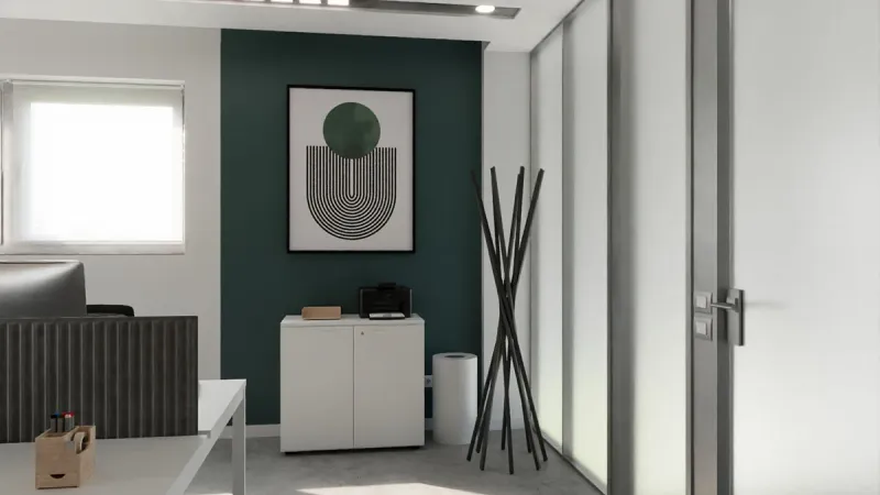 Restyling ufficio contemporaneo: ufficio operativo - Giallo Pastello