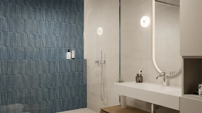 Casa sul Lago di Garda: ristrutturazione completa di una residenza vista lago - Bagno - Giallo Pastello