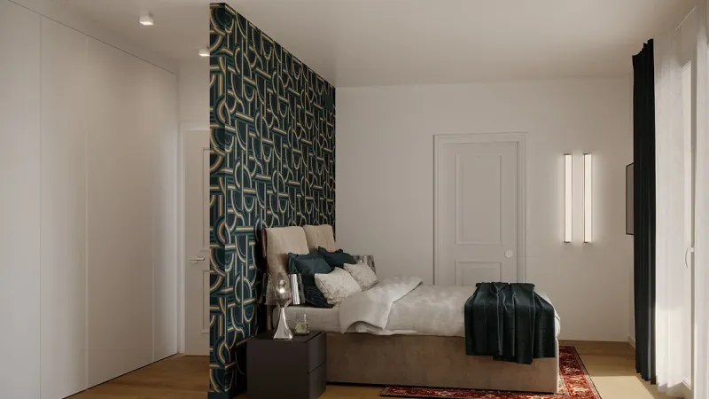 Casa sul Lago di Garda: ristrutturazione completa di una residenza vista lago - Camera da Letto - Giallo Pastello