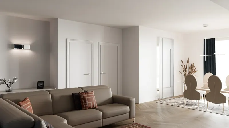 Casa sul Lago di Garda: ristrutturazione completa di una residenza vista lago - Soggiorno - Giallo Pastello