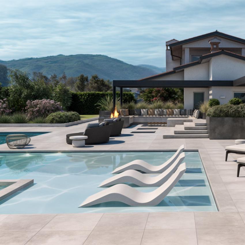 Un'oasi privata tra lago e giardino: arredo outdoor 